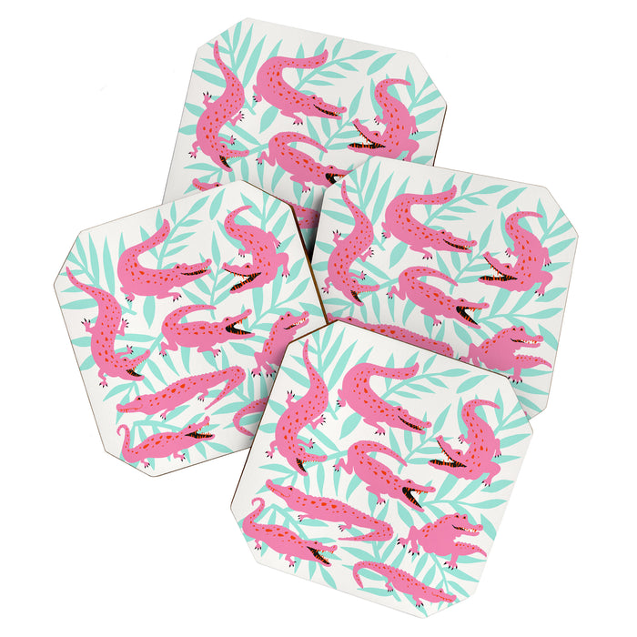 Alligator Collection - Pink & Turquoise Palette Coaster Gallery Image 1