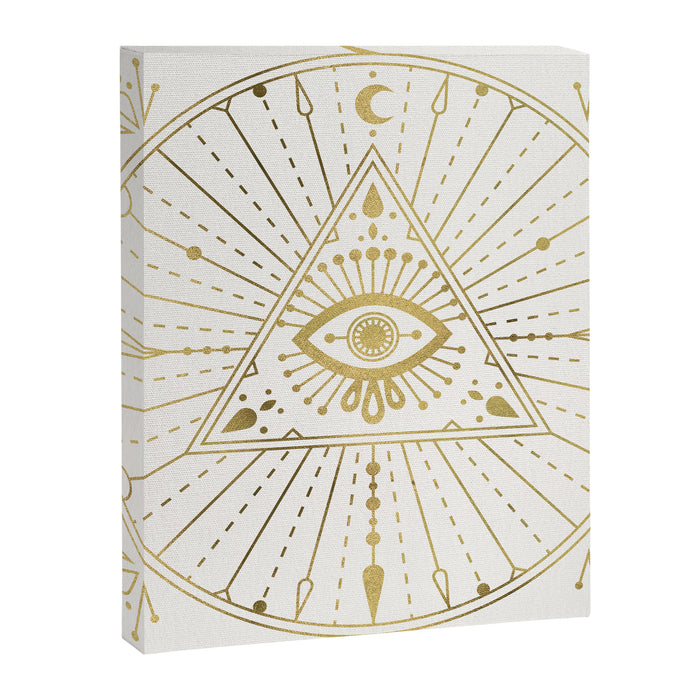 All-Seeing Eye Mandala - Gold Palette Canvas Print Gallery Image 1
