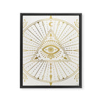 All-Seeing Eye Mandala - Gold Palette Framed Canvas Print Gallery Image 8