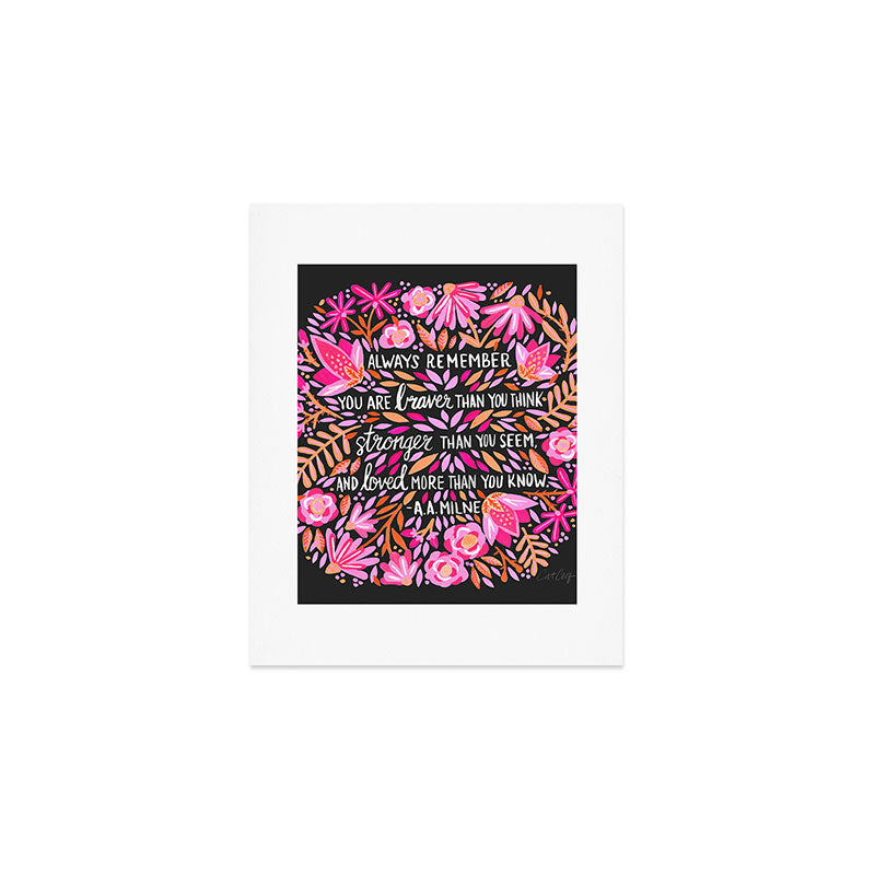 Always Remember - Pink & Charcoal Palette Art Print Gallery Image 1