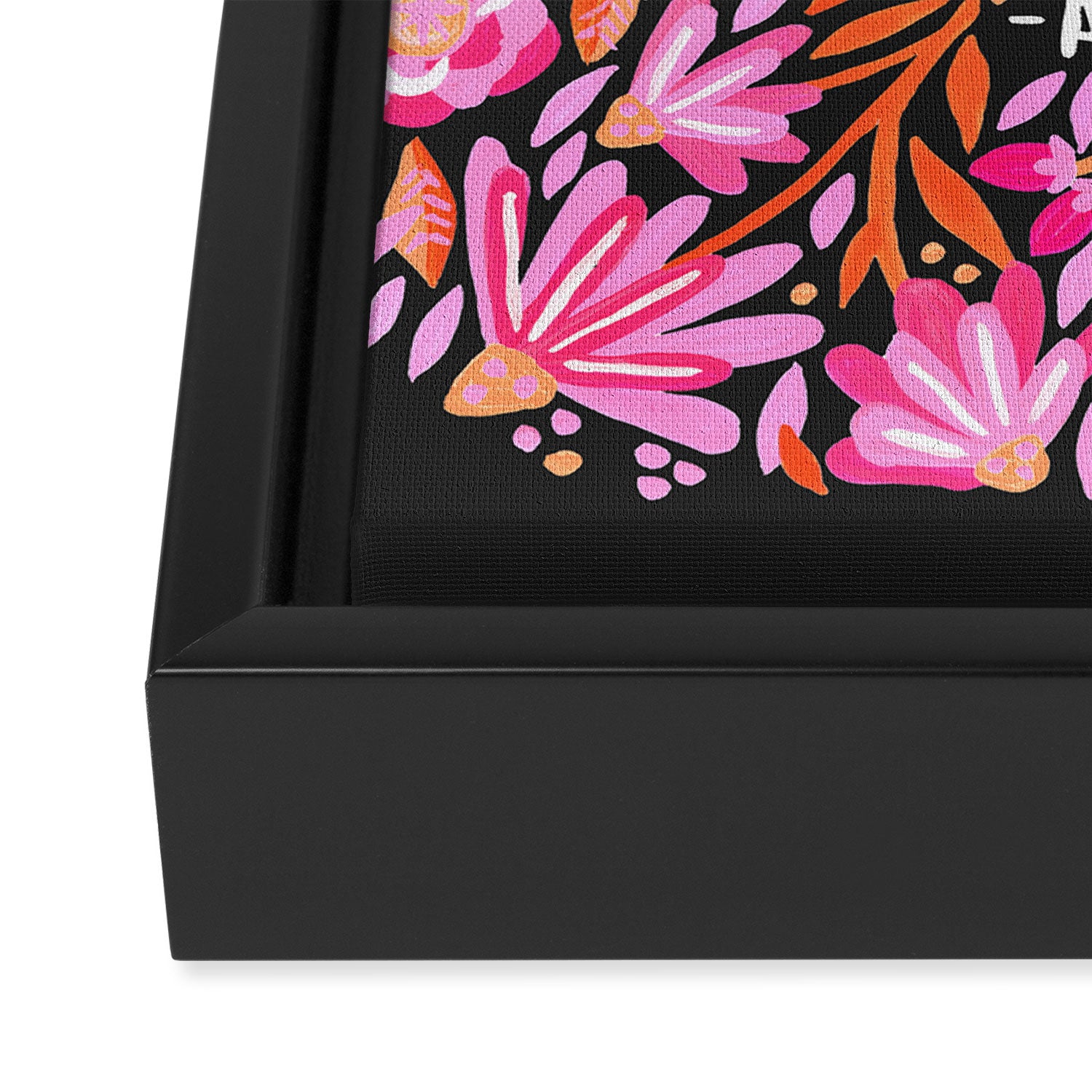 Always Remember - Pink & Charcoal Palette Framed Canvas Print Gallery Image 3