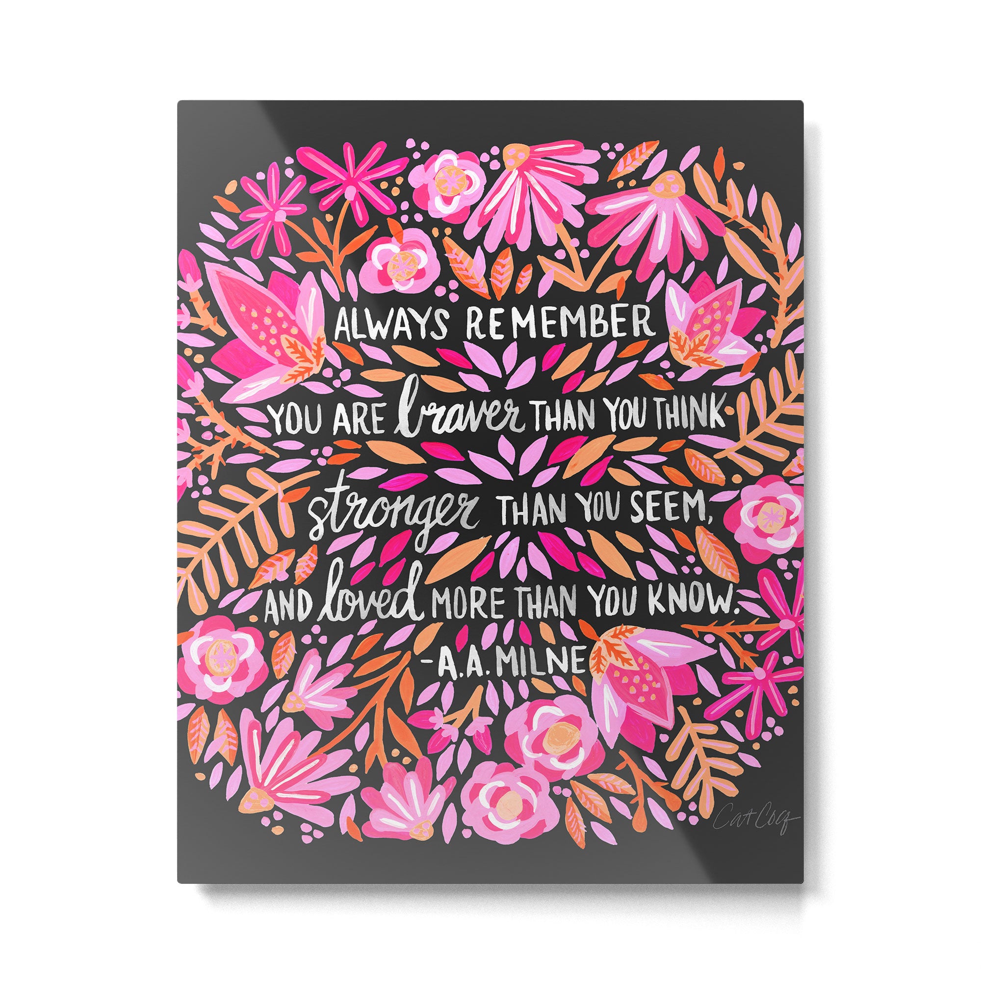 Always Remember - Pink & Charcoal Palette Metal Print Gallery Image 6
