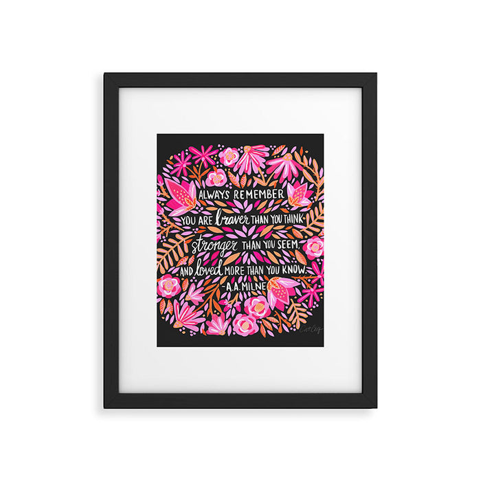 Always Remember - Pink & Charcoal Palette Framed Art Print Gallery Image 1