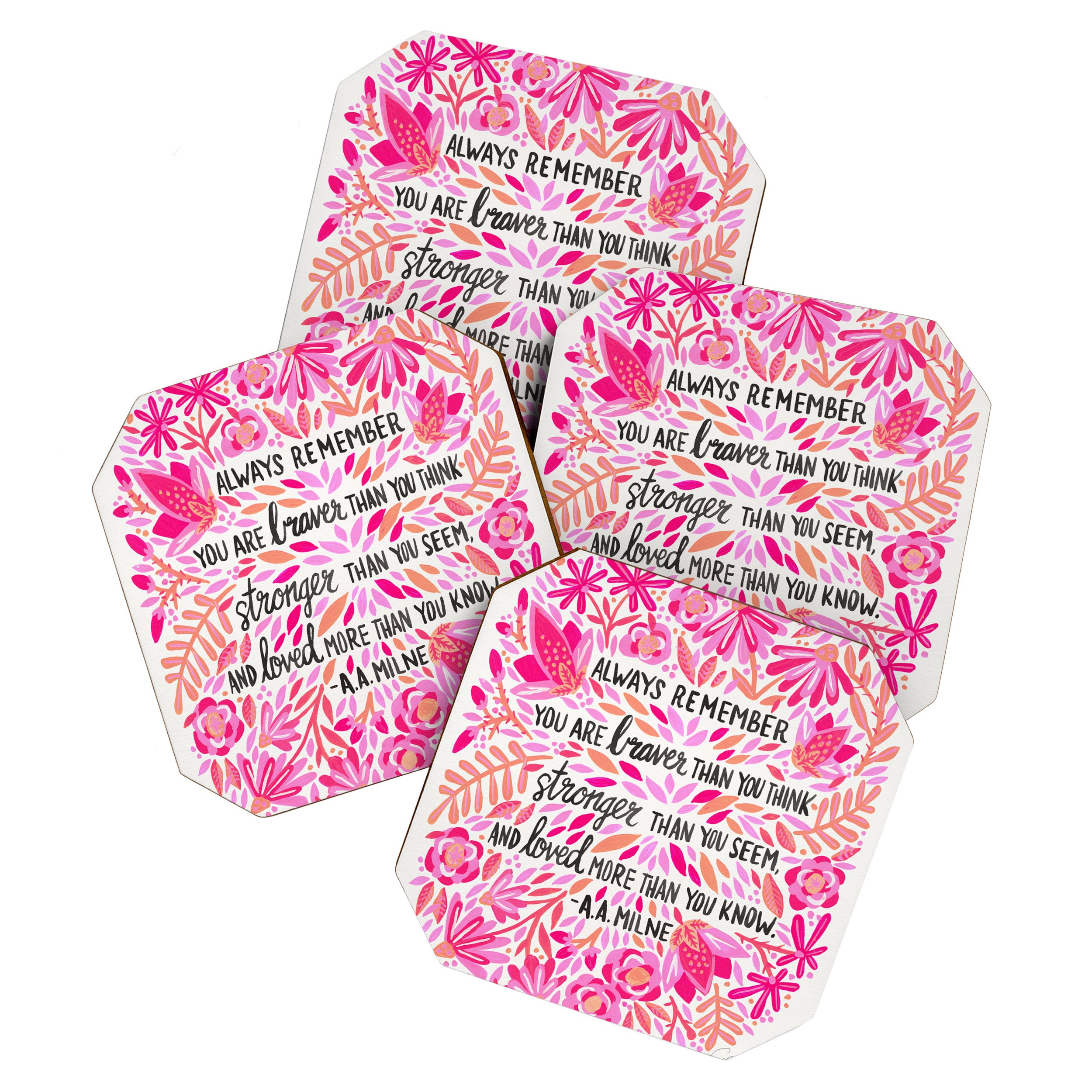 Always Remember - Pink OmbrÃ© Palette Coaster Gallery Image 1