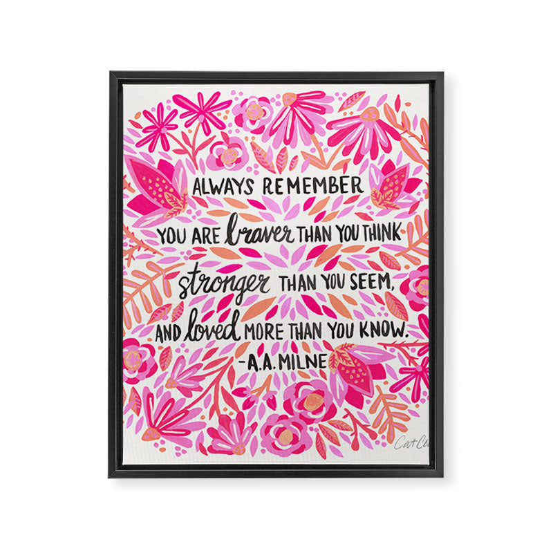 Always Remember - Pink OmbrÃ© Palette Framed Canvas Print Gallery Image 8