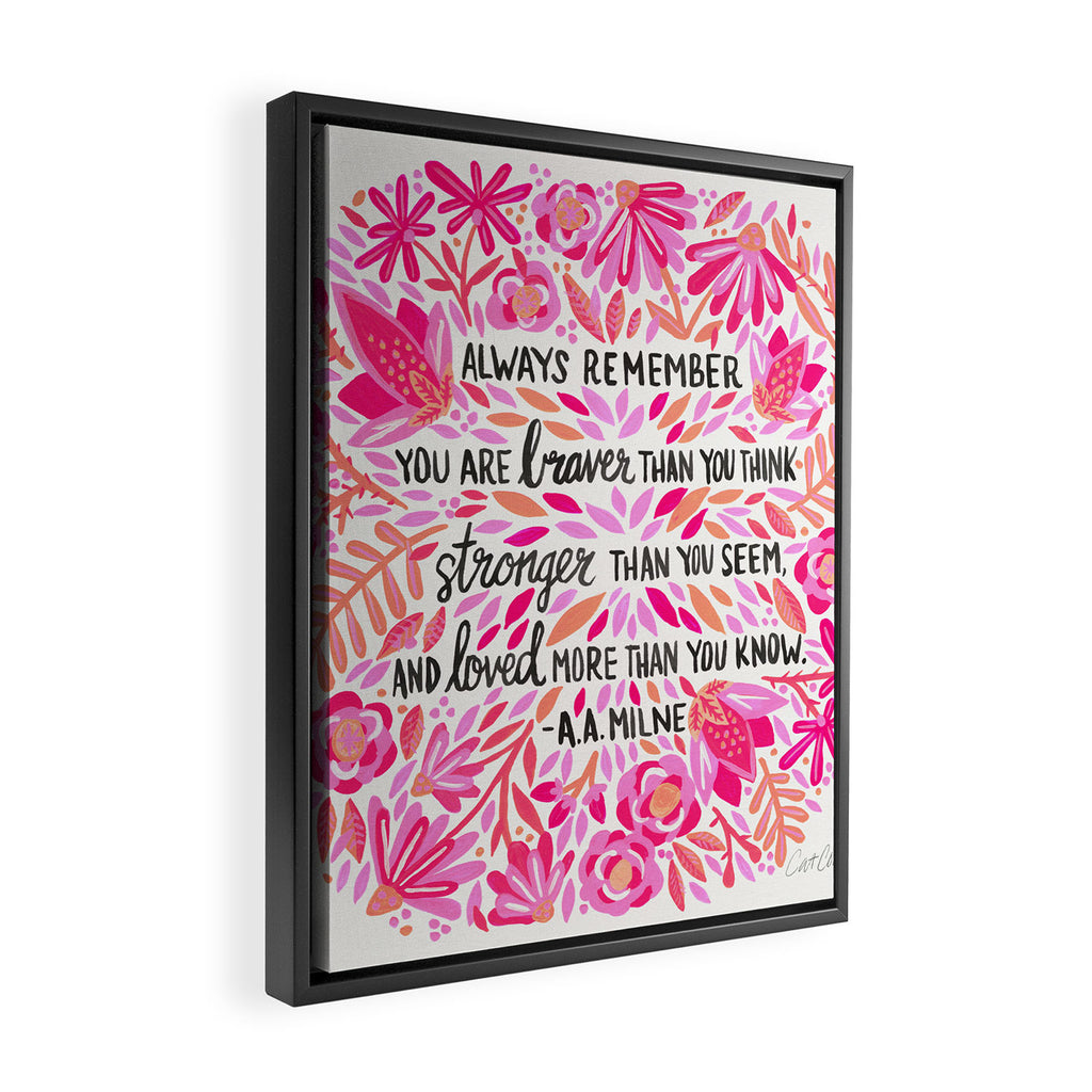Always Remember - Pink OmbrÃ© Palette Framed Canvas Print Gallery Image 2