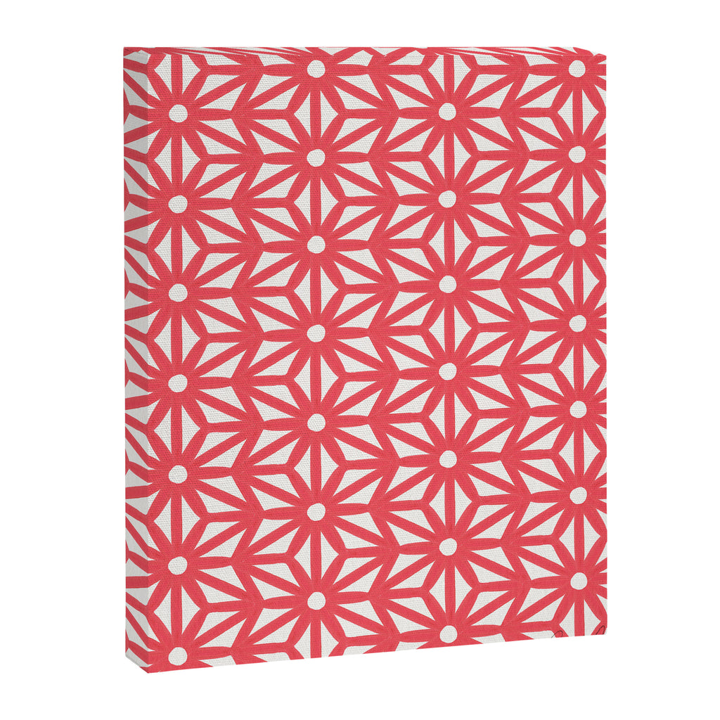 Asanoha Pattern - Coral Canvas Print Gallery Image 6