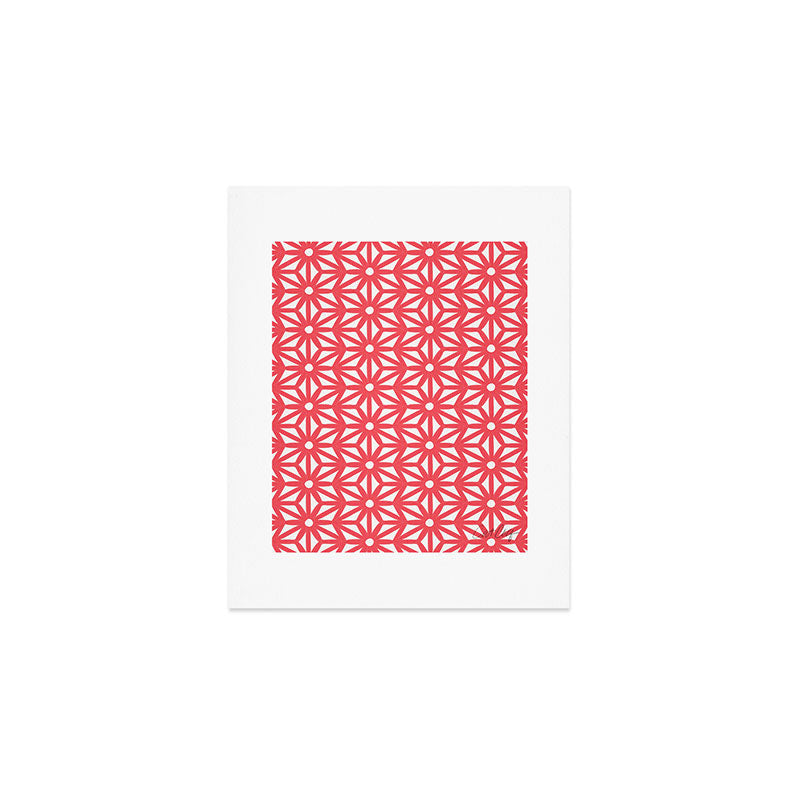 Asanoha Pattern - Coral Art Print Gallery Image 1