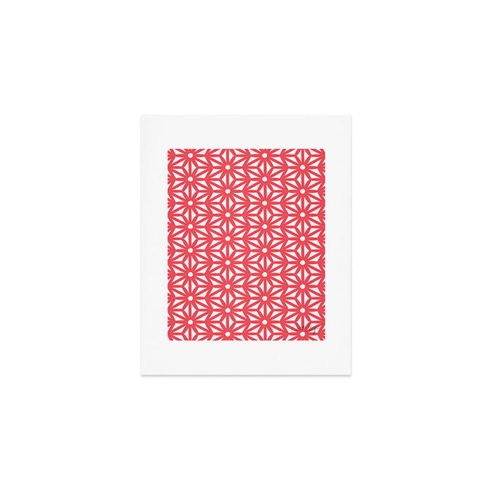 Asanoha Pattern - Coral Art Print Gallery Image 1
