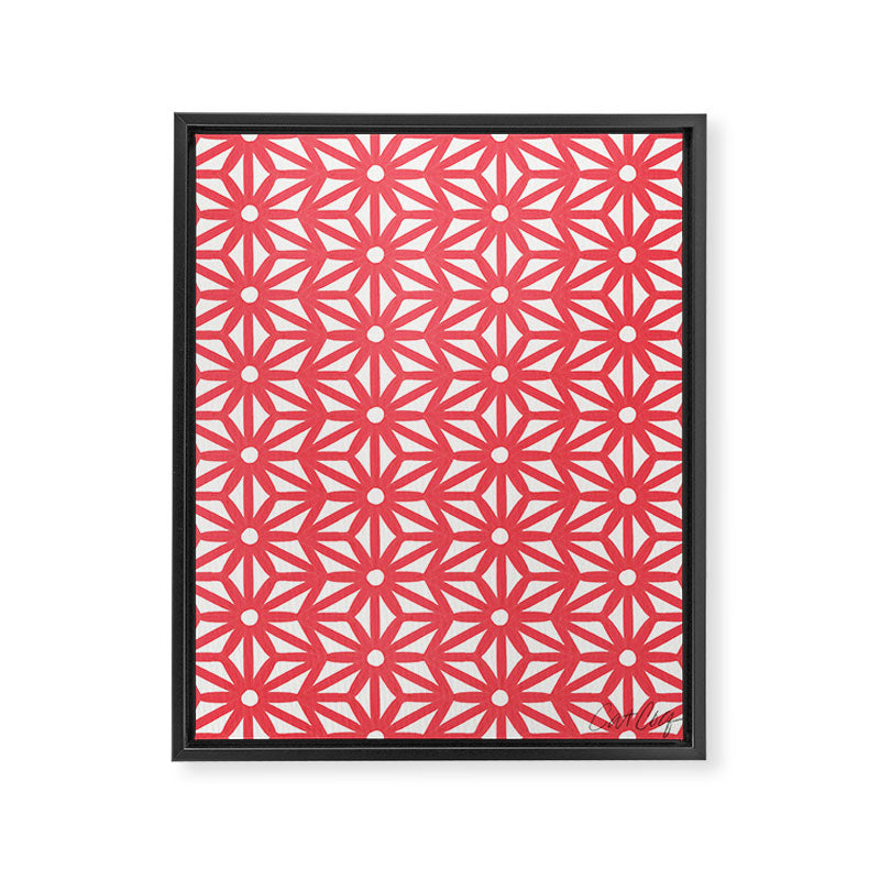 Asanoha Pattern - Coral Framed Canvas Print Gallery Image 6
