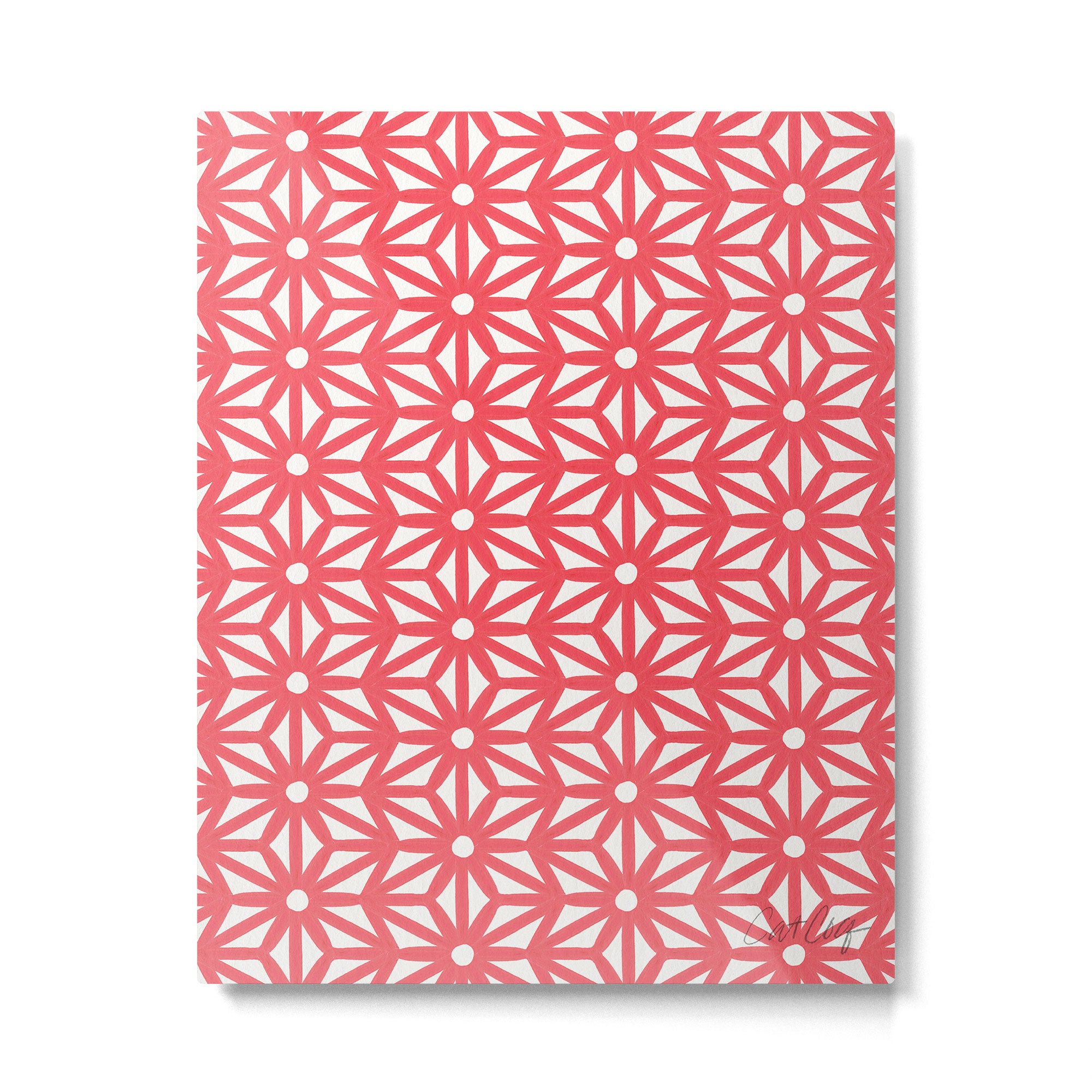 Asanoha Pattern - Coral Metal Print Gallery Image 4