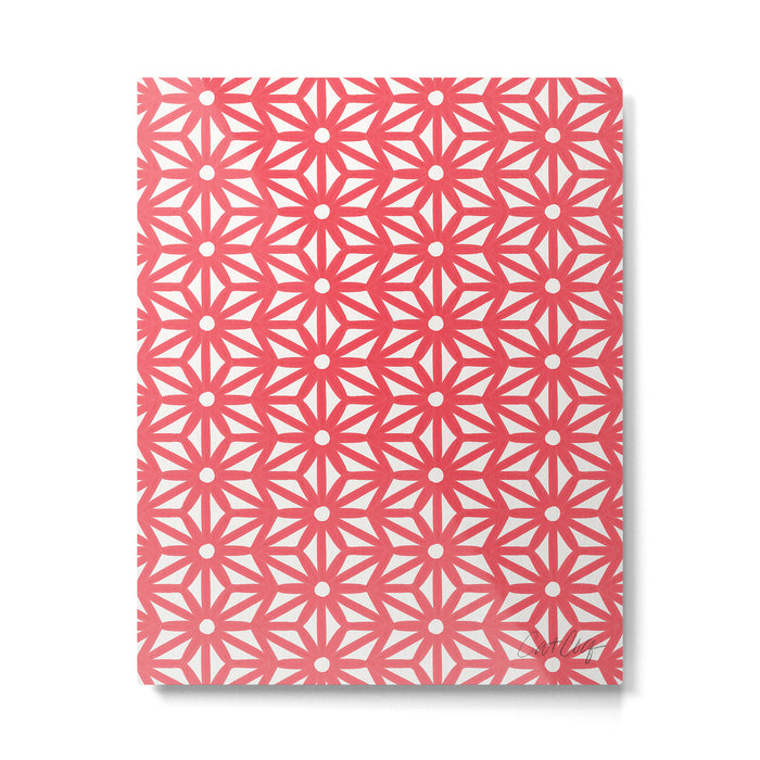 Asanoha Pattern - Coral Metal Print Gallery Image 1