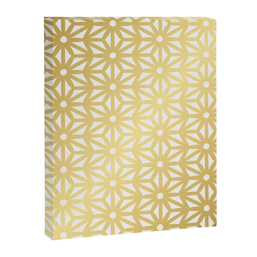 Asanoha Pattern - Gold Canvas Print Gallery Image 6
