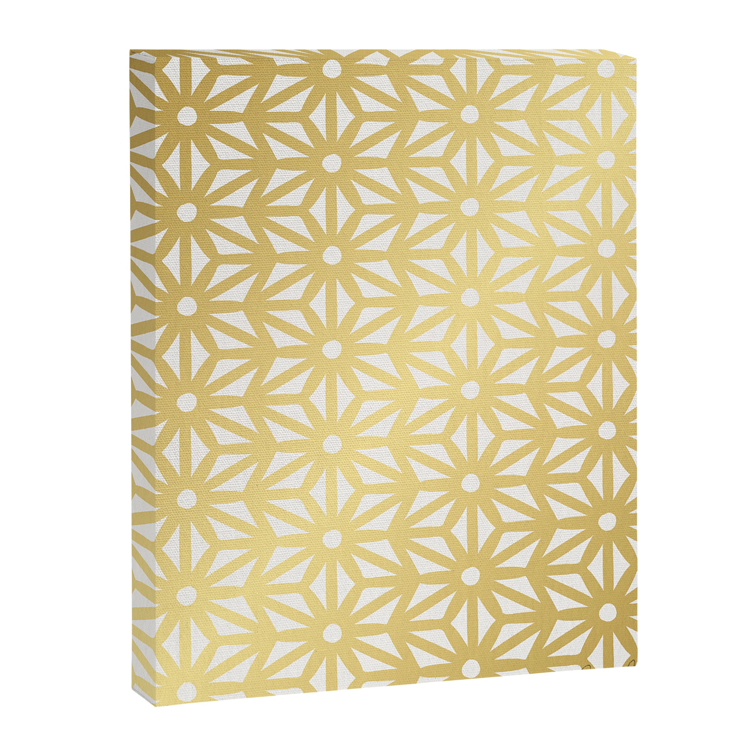 Asanoha Pattern - Gold Canvas Print Gallery Image 6