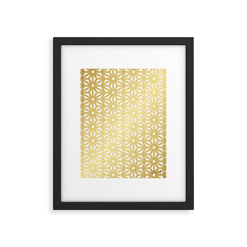 Asanoha Pattern - Gold Framed Art Print Gallery Image 5