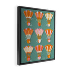 Badminton Birdies - Peach OmbrÃ© on Turquoise Framed Canvas Print Gallery Image 2