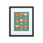 Badminton Birdies - Peach OmbrÃ© on Turquoise Framed Art Print Gallery Image 6