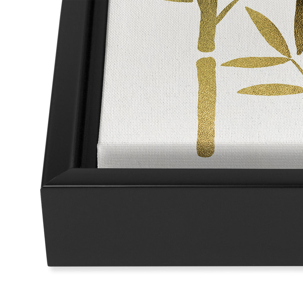 Bamboo Stems - Gold Palette Framed Canvas Print Gallery Image 3