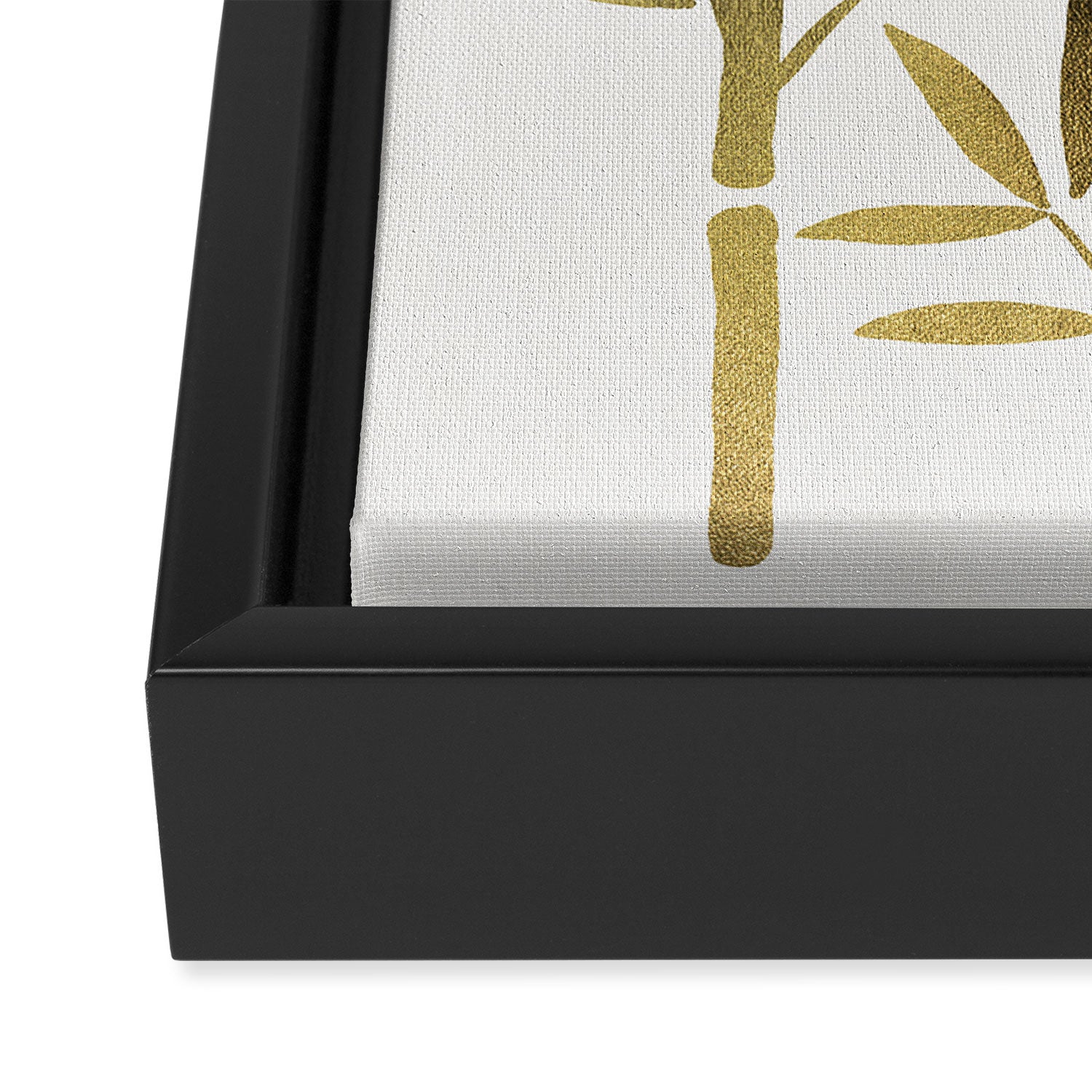Bamboo Stems - Gold Palette Framed Canvas Print Gallery Image 3
