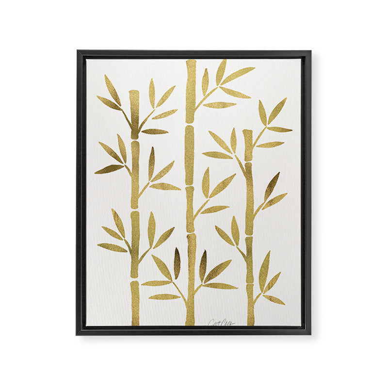 Bamboo Stems - Gold Palette Framed Canvas Print Gallery Image 6