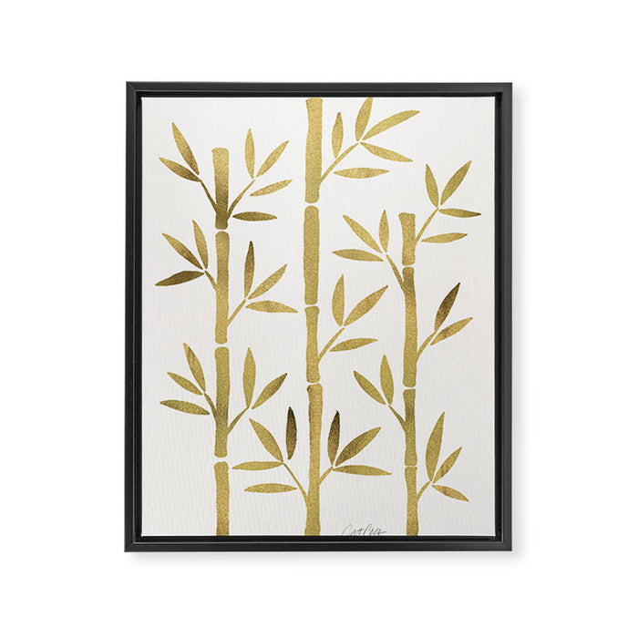 Bamboo Stems - Gold Palette Framed Canvas Print Gallery Image 1