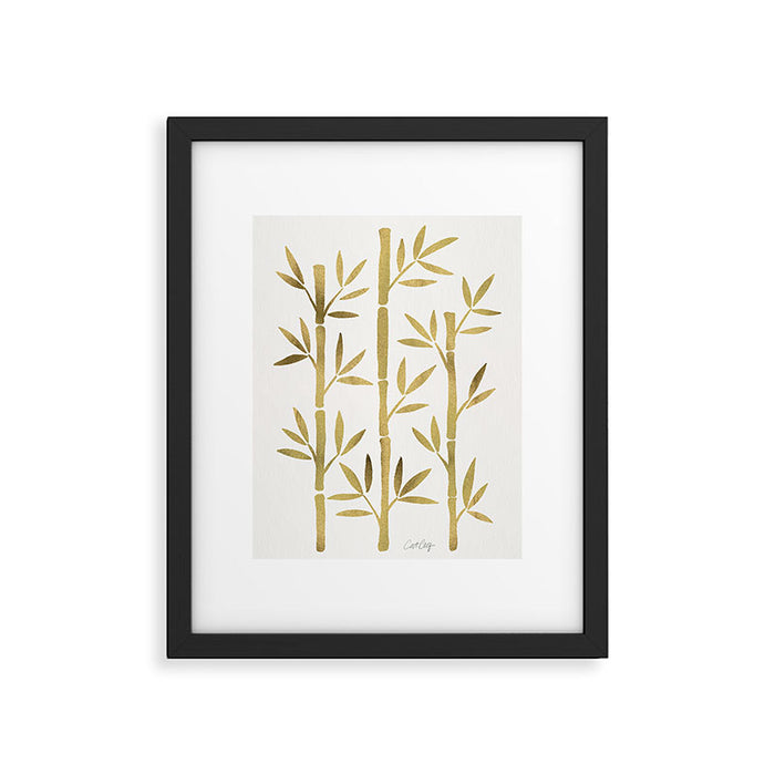 Bamboo Stems - Gold Palette Framed Art Print Gallery Image 1