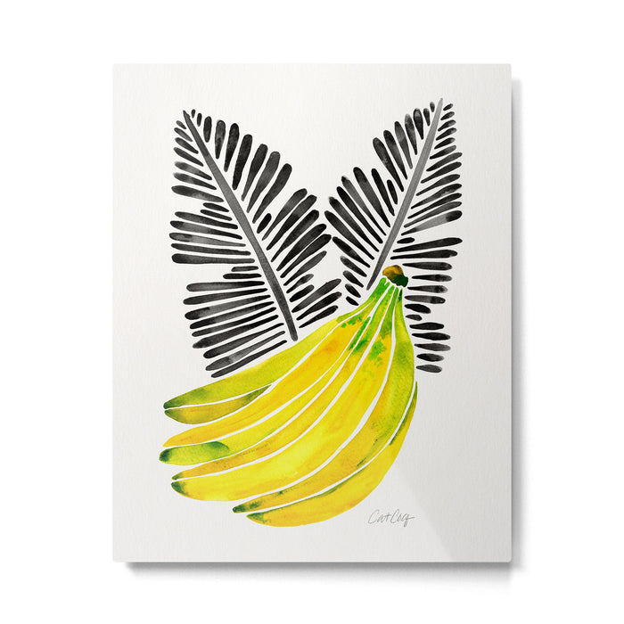 Banana Bunch - Yellow & Black Palette Metal Print Gallery Image 1