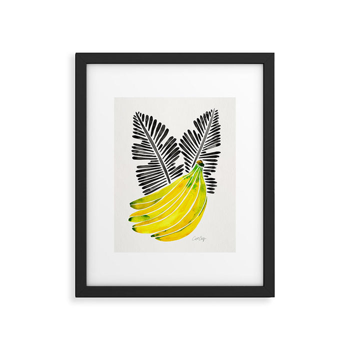 Banana Bunch - Yellow & Black Palette Framed Art Print Gallery Image 1