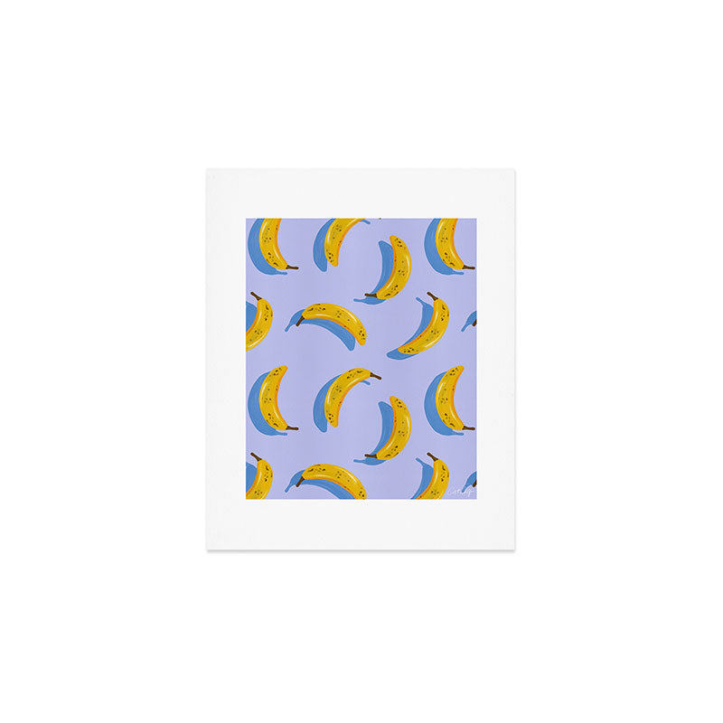 Banana Pattern - Blue Palette Art Print Gallery Image 1