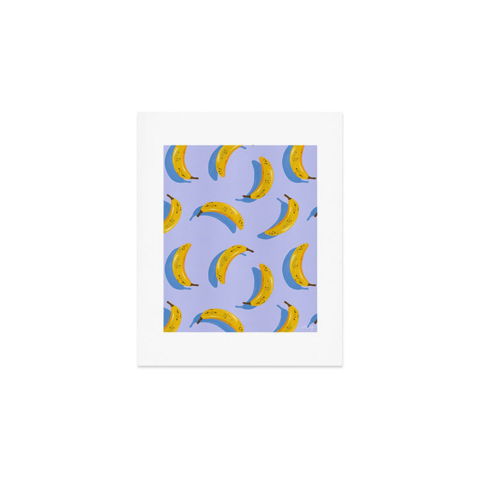 Banana Pattern - Blue Palette Art Print Gallery Image 1