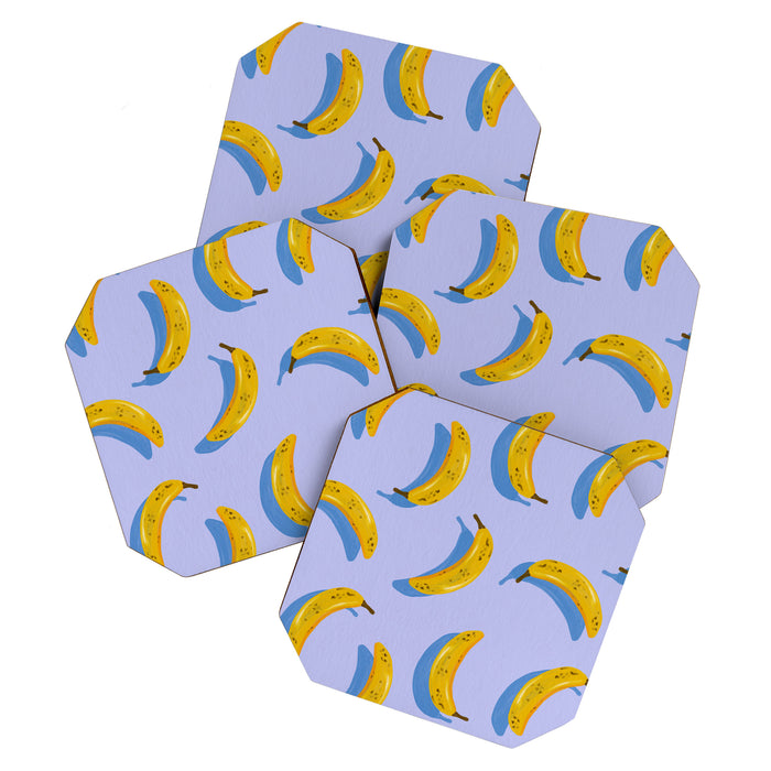Banana Pattern - Blue Palette Coaster Gallery Image 1