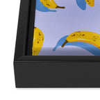 Banana Pattern - Blue Palette Framed Canvas Print Gallery Image 3