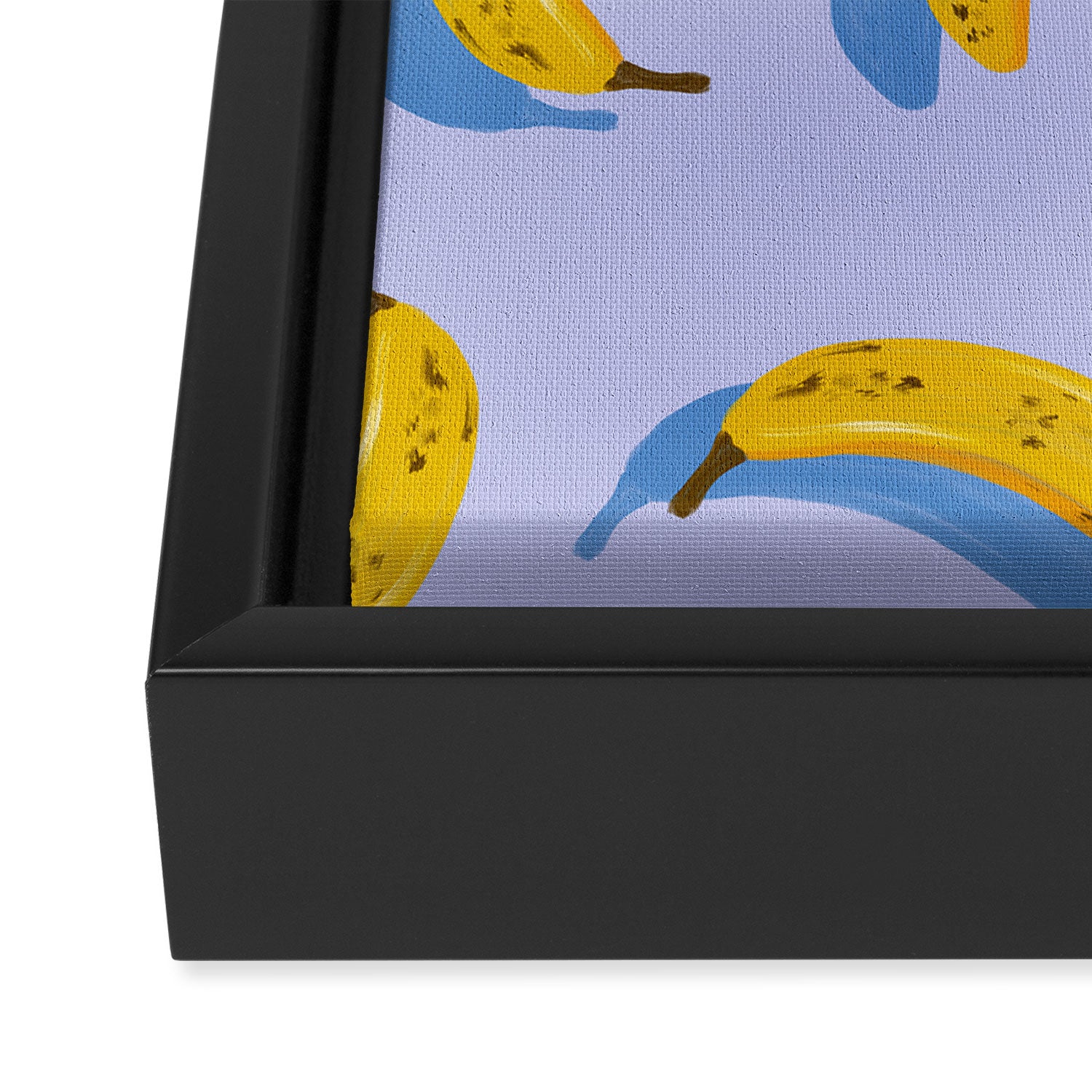 Banana Pattern - Blue Palette Framed Canvas Print Gallery Image 3