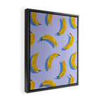 Banana Pattern - Blue Palette Framed Canvas Print Gallery Image 2