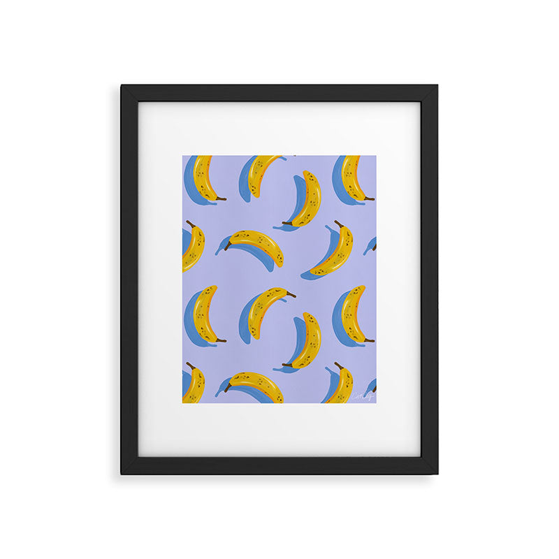 Banana Pattern - Blue Palette Framed Art Print Gallery Image 4