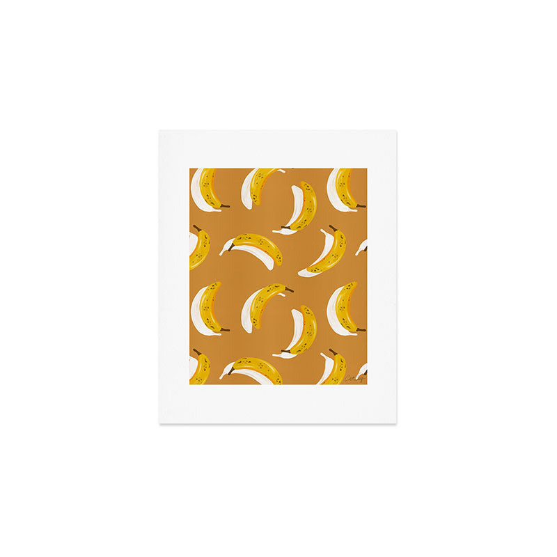 Banana Pattern - Ochre Art Print Gallery Image 1