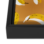 Banana Pattern - Ochre Framed Canvas Print Gallery Image 3