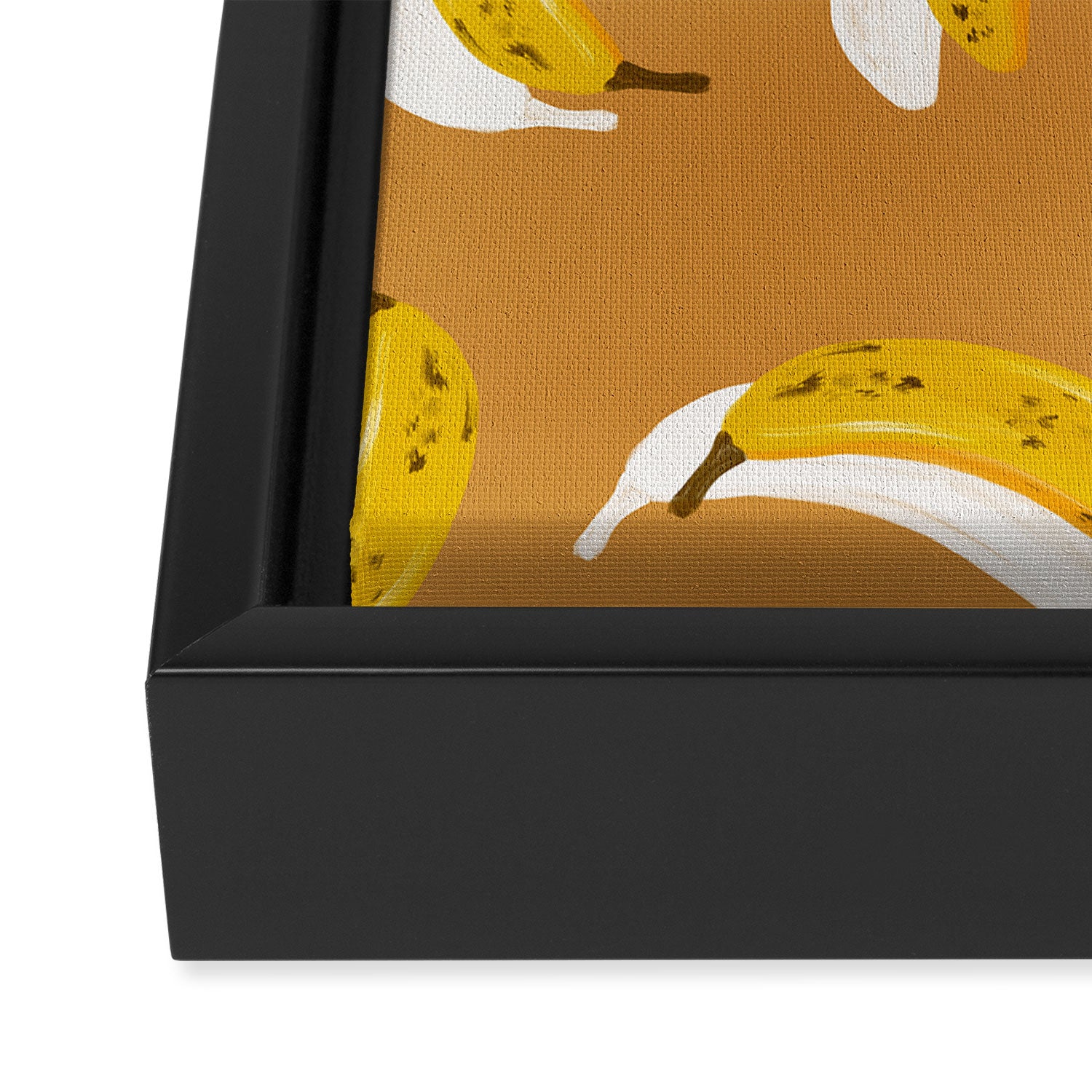 Banana Pattern - Ochre Framed Canvas Print Gallery Image 3