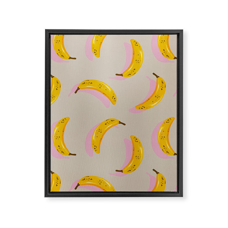 Banana Pattern - Pink Palette Framed Canvas Print Gallery Image 8