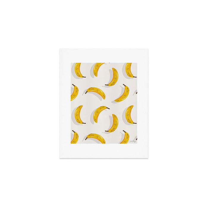 Banana Pattern - White Art Print Gallery Image 1