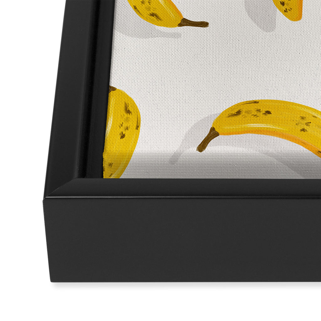 Banana Pattern - White Framed Canvas Print Gallery Image 3