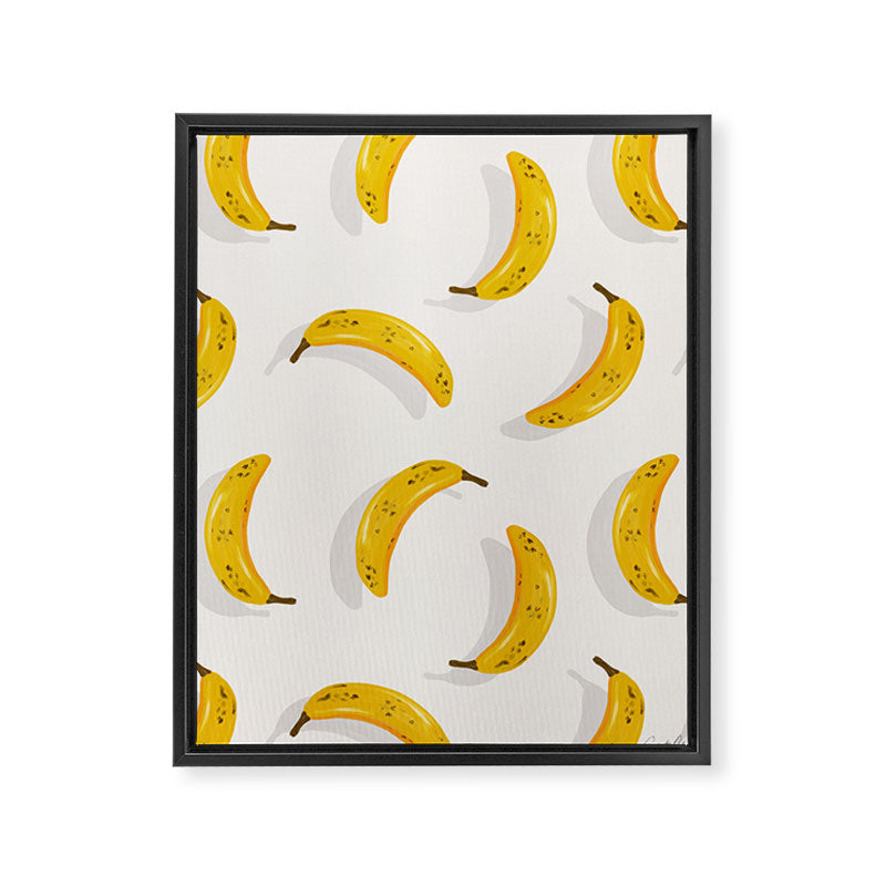Banana Pattern - White Framed Canvas Print Gallery Image 8