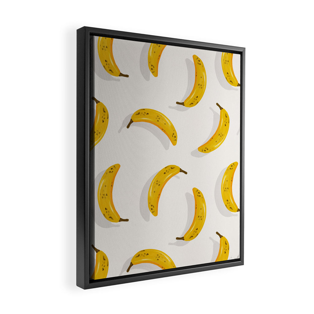 Banana Pattern - White Framed Canvas Print Gallery Image 2