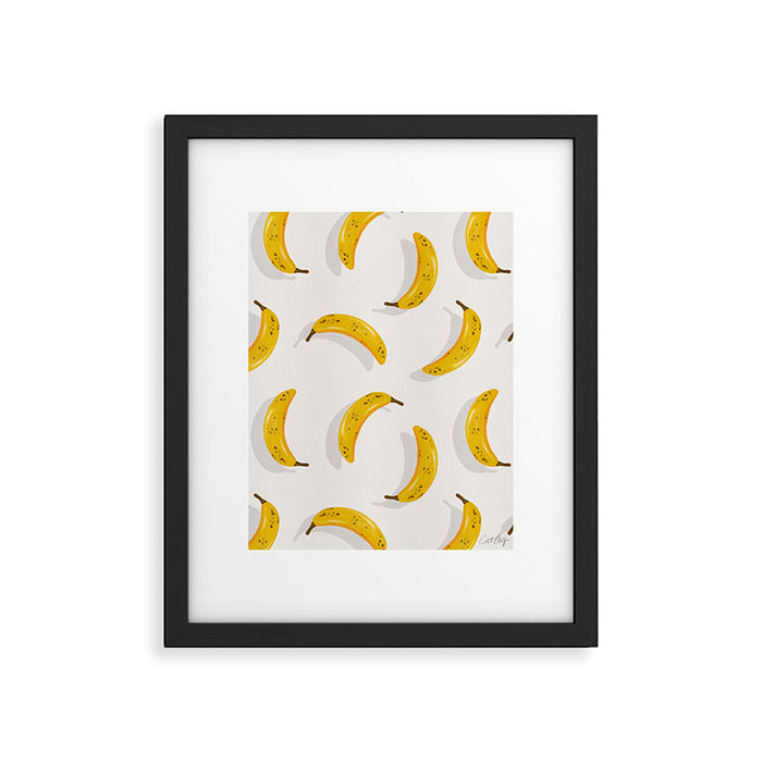 Banana Pattern - White Framed Art Print Gallery Image 1