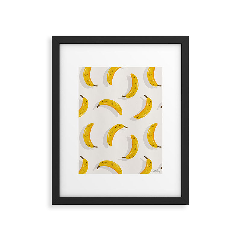 Banana Pattern - White Framed Art Print Gallery Image 6
