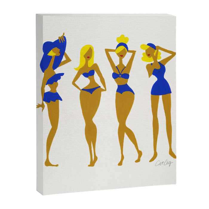Beach Bombshells - Blondes in Blue Canvas Print Gallery Image 1