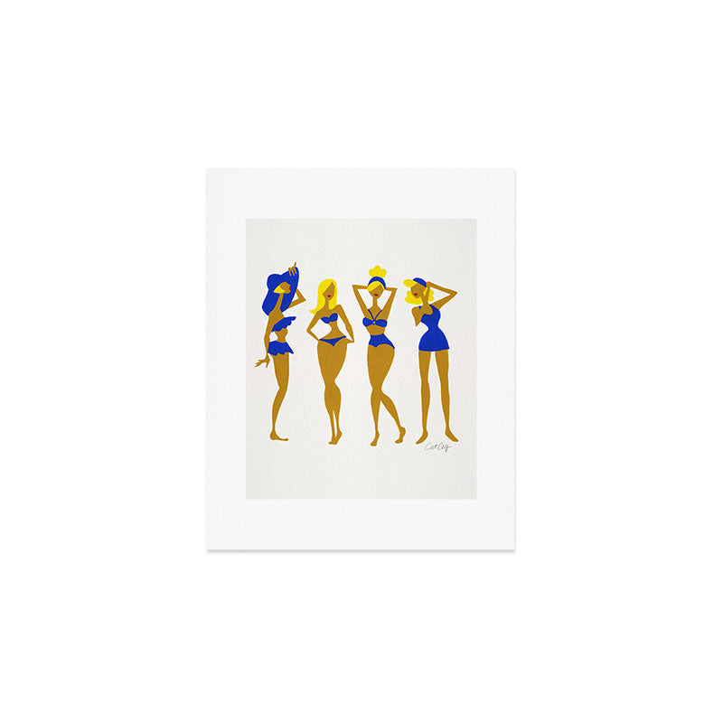 Beach Bombshells - Blondes in Blue Art Print Gallery Image 1