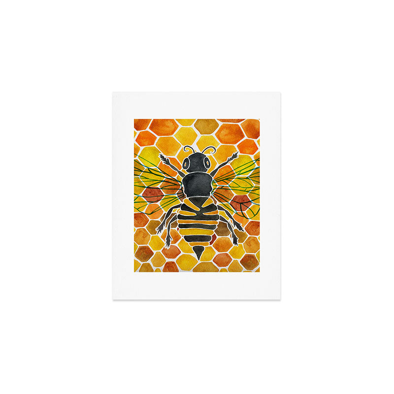 Bee & Honeycomb Art Print Gallery Image 1
