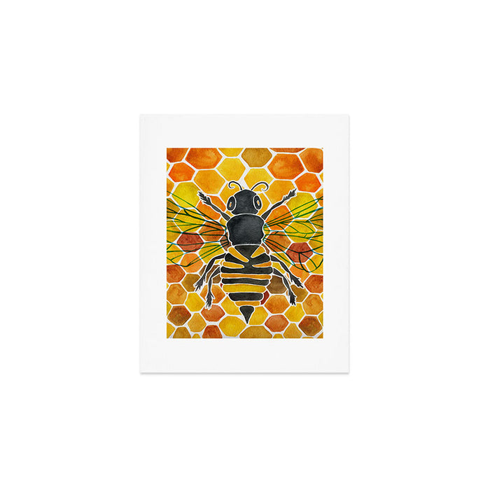 Bee & Honeycomb Art Print Gallery Image 1