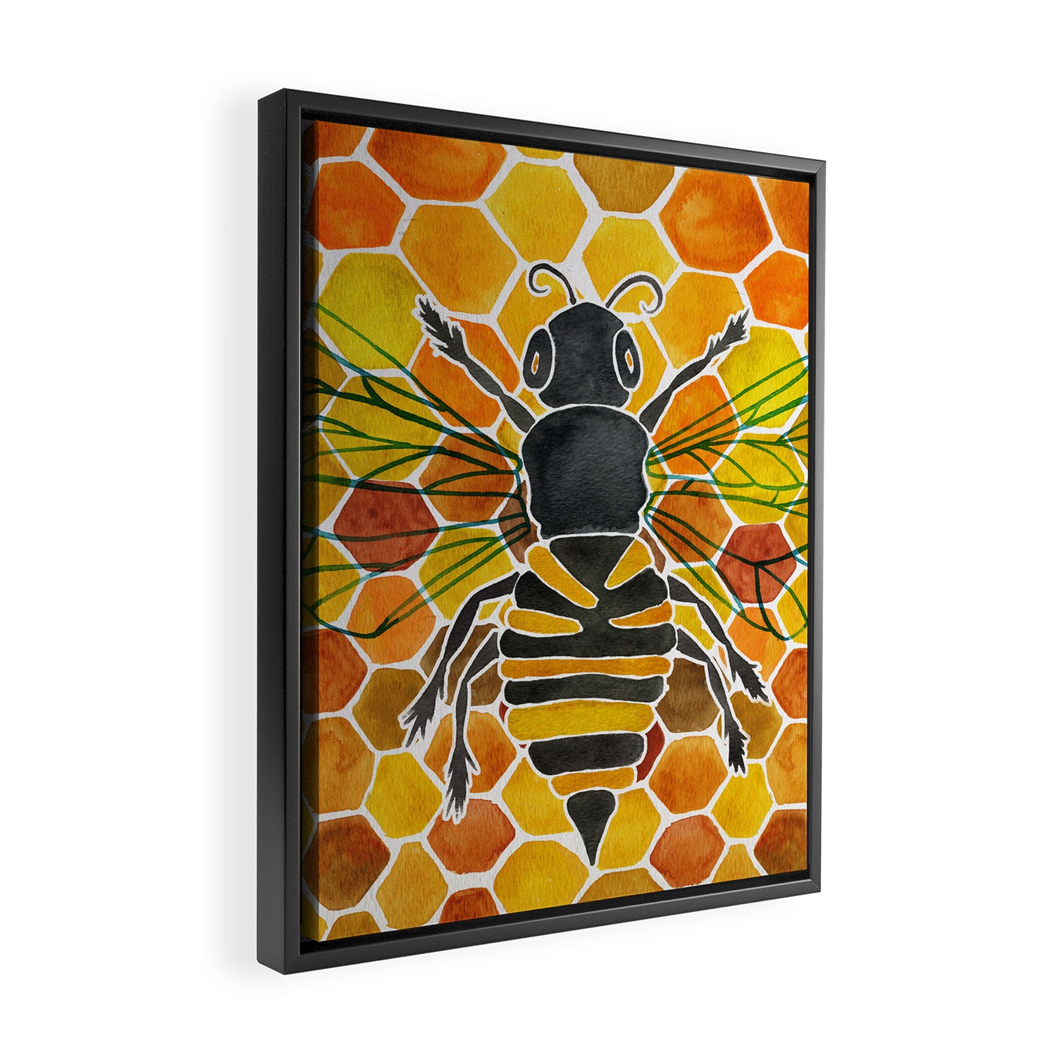 Bee & Honeycomb Framed Canvas Print Gallery Image 2